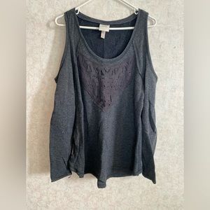 Knox Rose women's extra large gray cold shoulder sweater